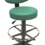 Gas Lift Stool with Back Rest, glides & Foot Ring