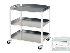 Dressing Trolley - 66cm - 3 Stainless Steel Trays